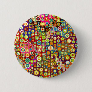 Colourful Retro Spots + your idea 6 Cm Round Badge