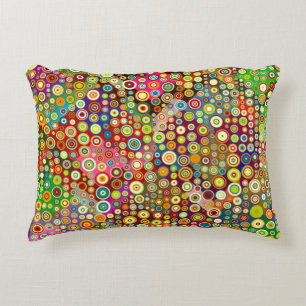 Colourful Retro Spots + your idea Decorative Cushion