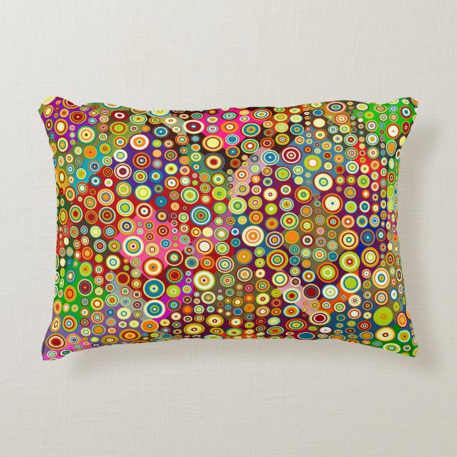 Colourful Retro Spots + your idea Decorative Cushion (Front)