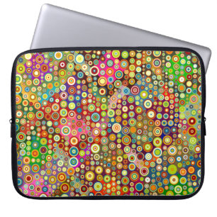 Colourful Retro Spots + your idea Laptop Sleeve