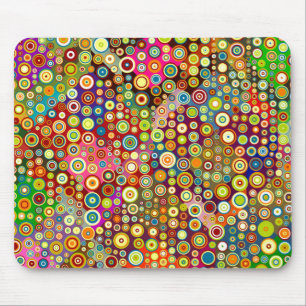Colourful Retro Spots + your idea Mouse Pad