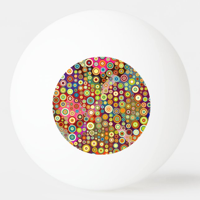 Colourful Retro Spots + your idea Ping Pong Ball (Back)