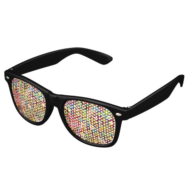Colourful Retro Spots + your idea Sunglasses (Angled)