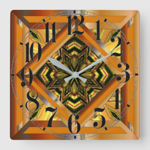 Colourful Retro Square Wall Clock