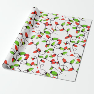 Colourful retro string lights wrapping paper