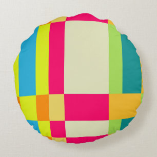 Colourful Retro Striped Pattern Pillow