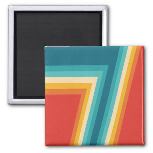 Colourful Retro Stripes  -   70s, 80s Design Magnet