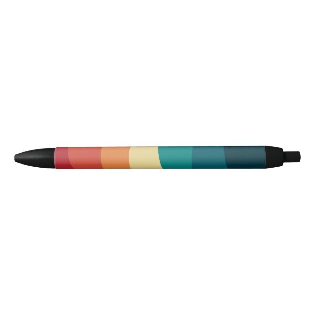 Colourful retro style curves design black ink pen (Front)
