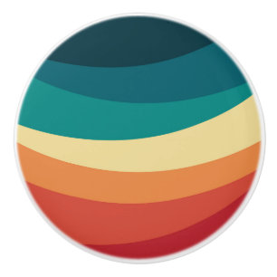Colourful retro style curves design ceramic knob