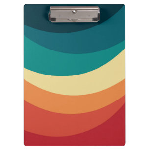 Colourful retro style curves design clipboard