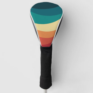 Colourful retro style curves design golf head cover