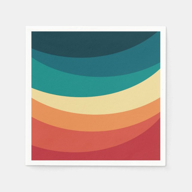 Colourful retro style curves design napkin (Front)