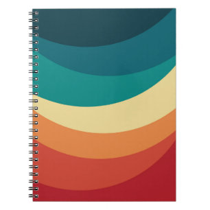 Colourful retro style curves design notebook