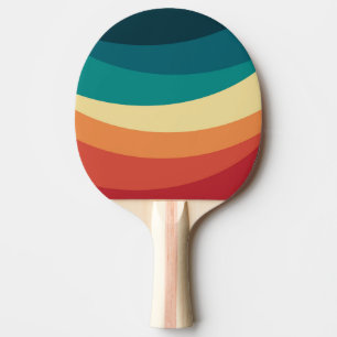 Colourful retro style curves design ping pong paddle