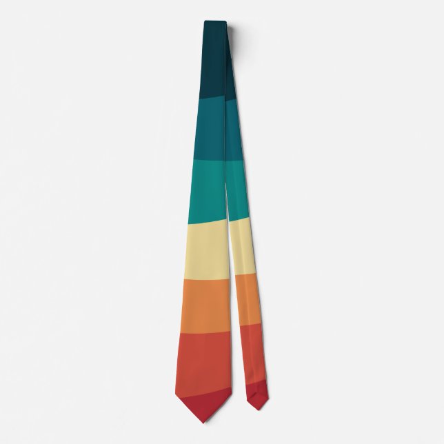 Colourful retro style curves design tie (Front)