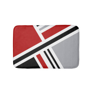 Colourful retro style design with geometric shapes bath mat