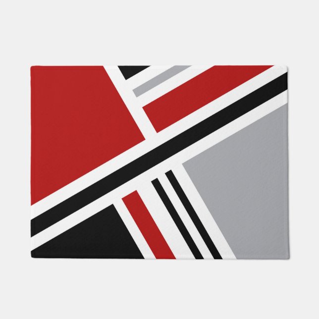 Colourful retro style design with geometric shapes doormat (Front)
