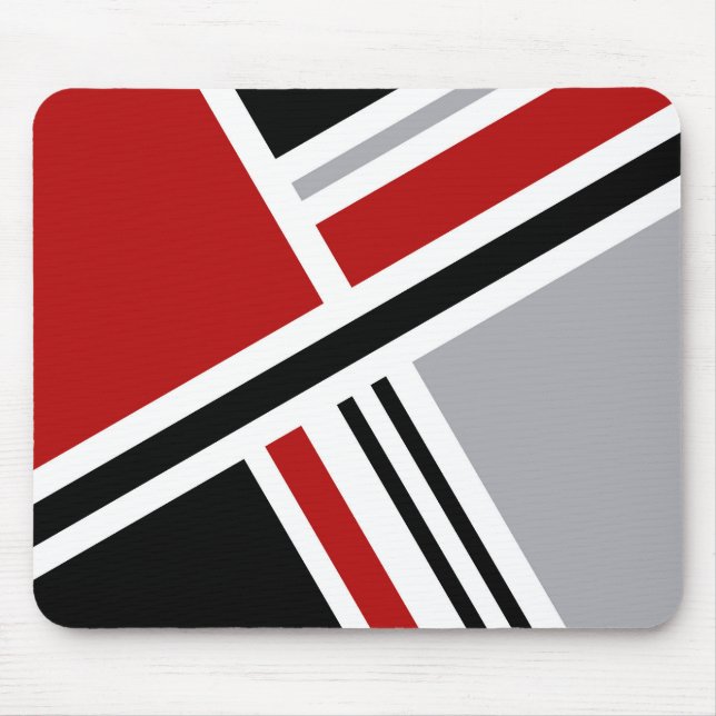 Colourful retro style design with geometric shapes mouse pad (Front)