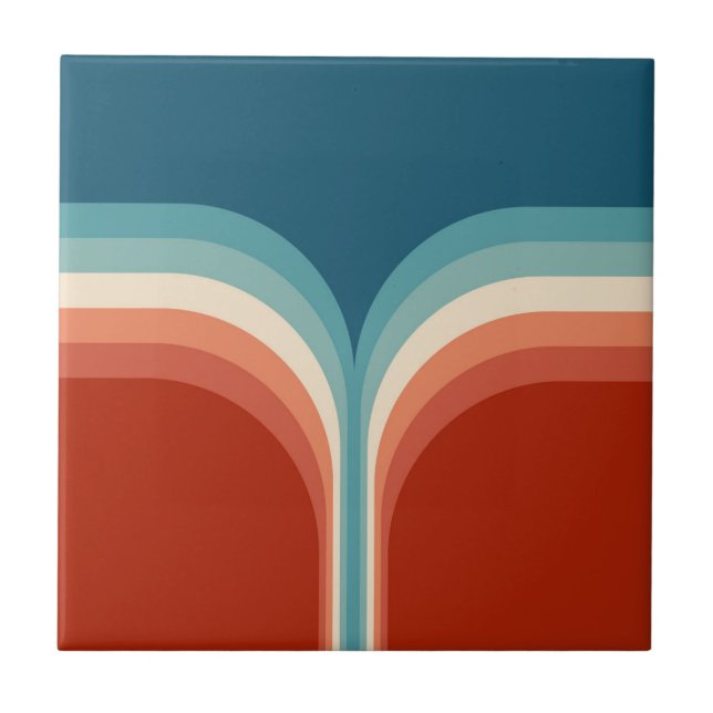Colourful Retro style double arch decoration Tile (Front)