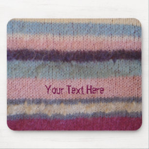 colourful retro style knitted stripes fun mouse pad