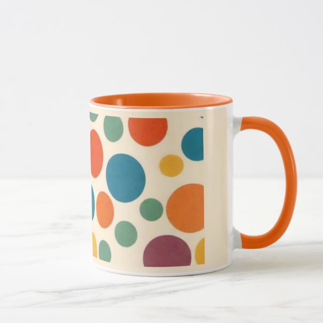 Colourful Retro Style Polka Dot Mug (Right)