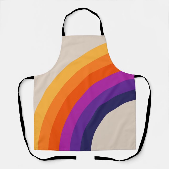 Colourful retro style rainbow art apron (Front)