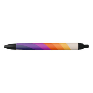 Colourful retro style rainbow art black ink pen