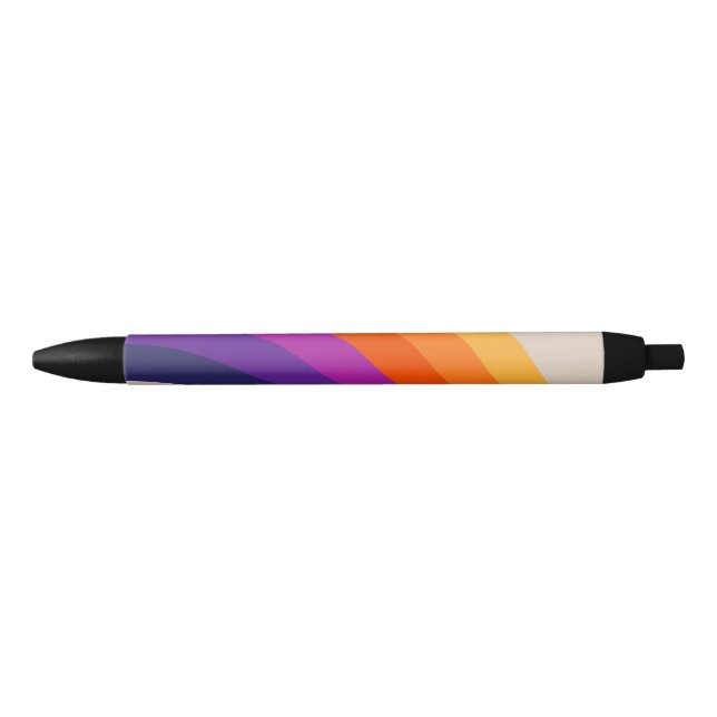 Colourful retro style rainbow art black ink pen (Front)