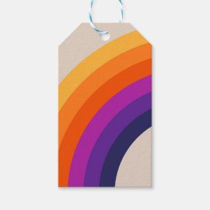 Colourful retro style rainbow art gift tags