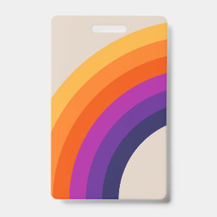 Colourful retro style rainbow art ID badge