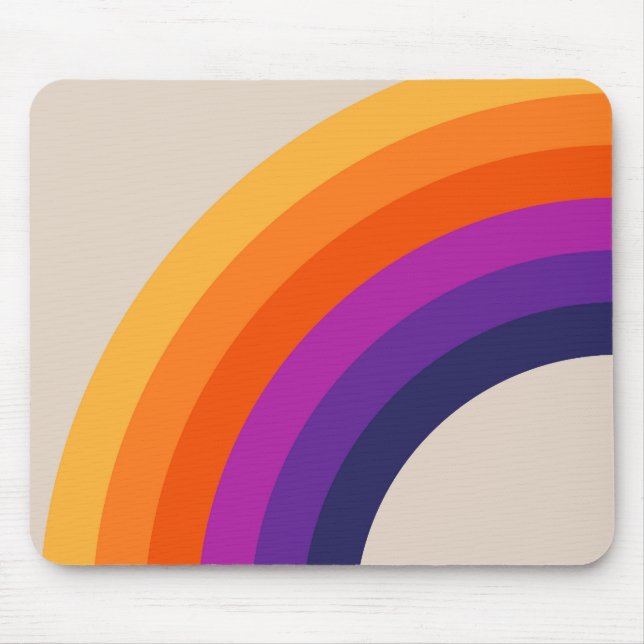 Colourful retro style rainbow art mouse pad (Front)