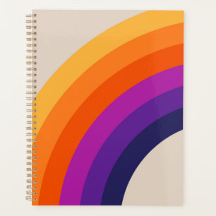 Colourful retro style rainbow art planner