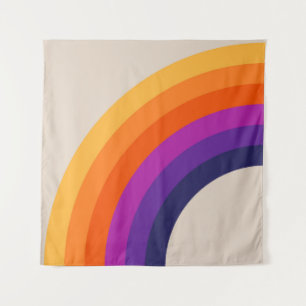 Colourful retro style rainbow art tapestry
