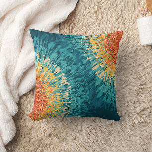 Colourful retro style solar flare  cushion