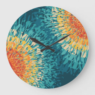 Colourful retro style solar flare  large clock