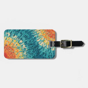 Colourful retro style solar flare  luggage tag