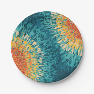 Colourful retro style solar flare  paper plate