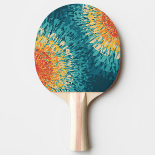 Colourful retro style solar flare ping pong paddle