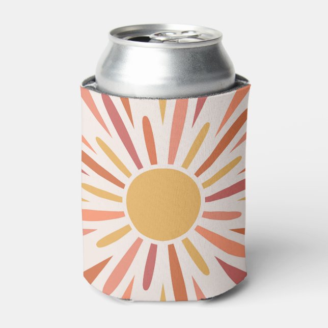 Colourful retro style sunshine design can cooler (Can Front)