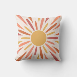 Colourful retro style sunshine design cushion