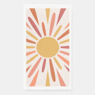 Colourful retro style sunshine design napkin