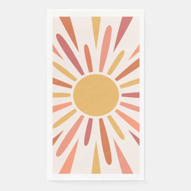 Colourful retro style sunshine design napkin (Front)
