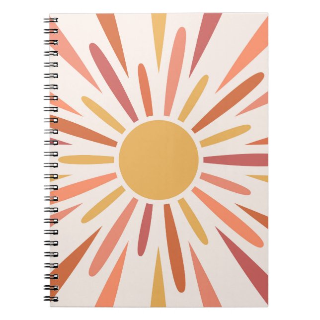 Colourful retro style sunshine design notebook (Front)