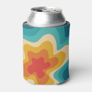 Colourful retro style swirl design can cooler