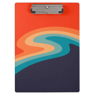 Colourful retro style swirl design clipboard