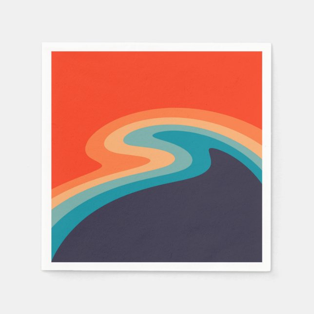 Colourful retro style swirl design napkin (Front)