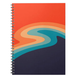 Colourful retro style swirl design notebook