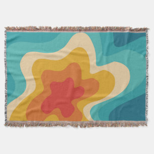 Colourful retro style swirl design  throw blanket