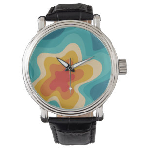 Colourful retro style swirl design watch