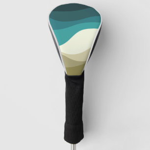 Colourful retro style waves decoration golf head cover
